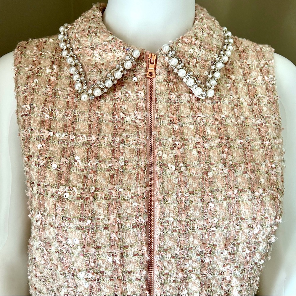 Alice & Olivia Ellis Pink Embellished Mini Dress NWT - Picture 7 of 16